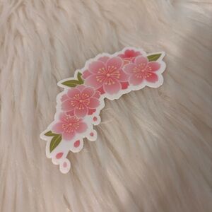 Pink Floral Vinyl Sticker